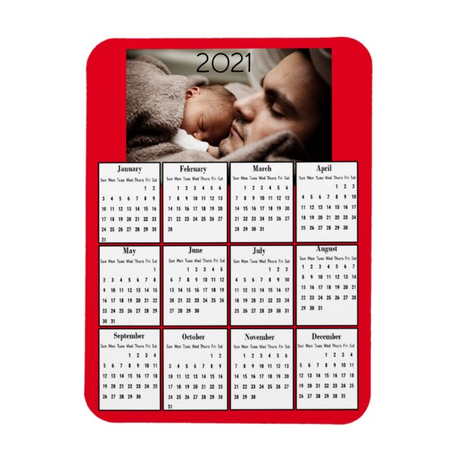 2021 Mini Calendar Refrigerator Magnet (Vertical)