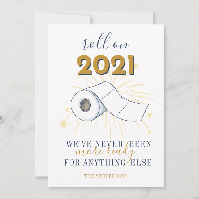 2021 New Year Toilet Paper Personalised Holiday Card (Front)