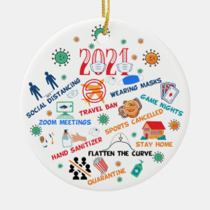 2021 pandemic christmas ceramic tree decoration