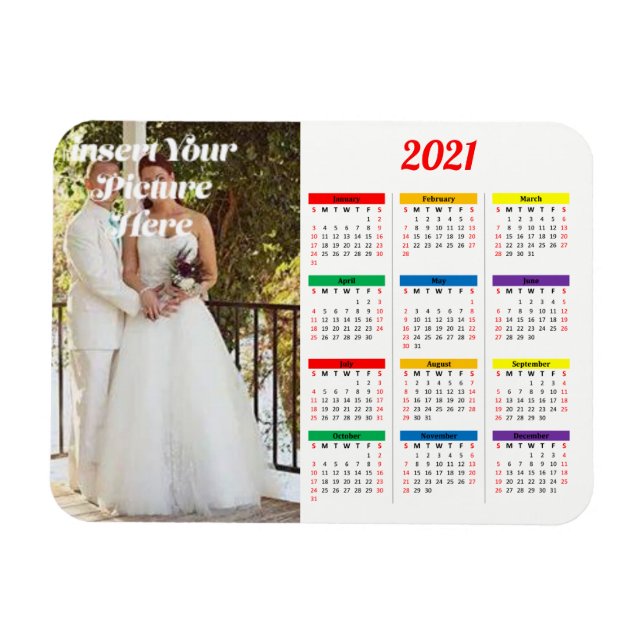 2021 Personalized Photo Rainbow Calendar Hor Magnet (Horizontal)