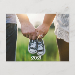 2021 Photo Pregnancy Expecting Announcement Postcard