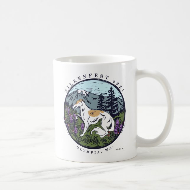 2021 Silken Windhounds Silkenfest Logo round Coffee Mug (Right)