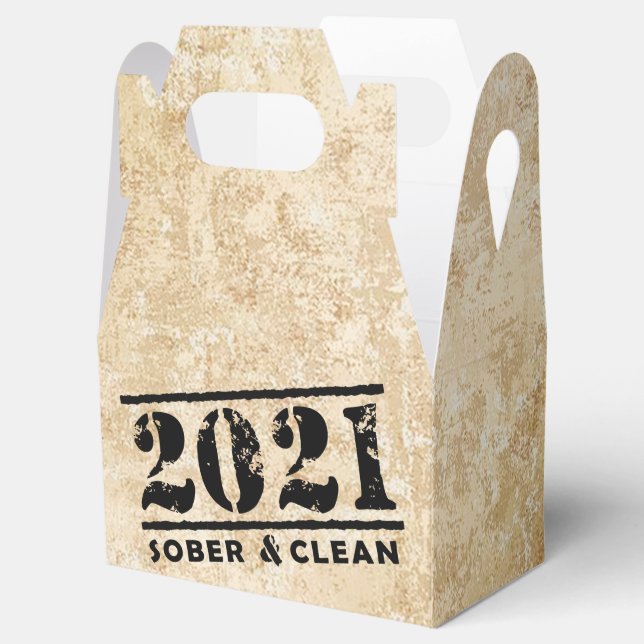 2021 Sober & Clean Celebrate Recovery Sobriety Favour Box (Opened)