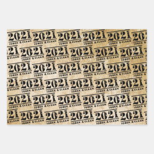 2021 Sober & Clean Celebrate Recovery Sobriety Wrapping Paper Sheet
