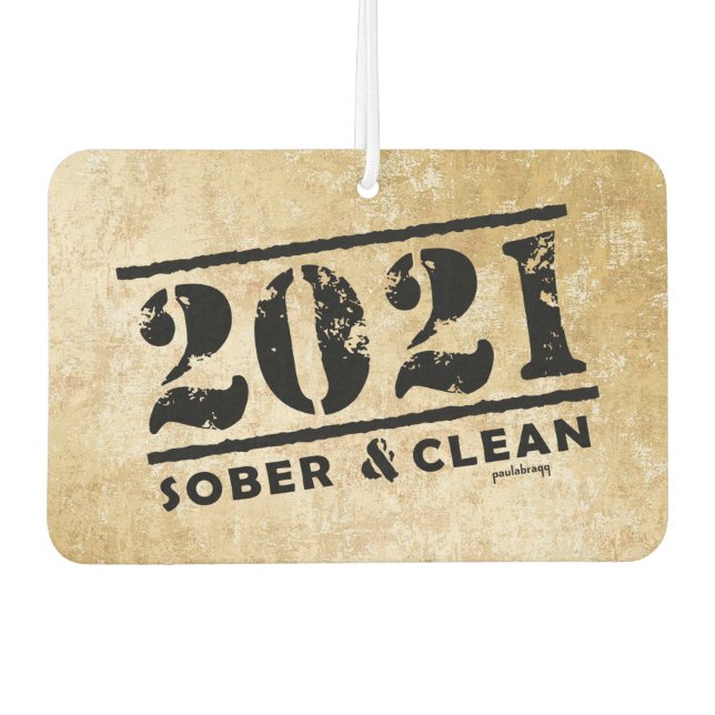 2021 Sober & Clean Drug & Alcohol Addiction Free Car Air Freshener (Front)