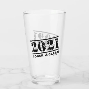 2021 Sober & Clean Recovery Sobriety Encouragement Glass
