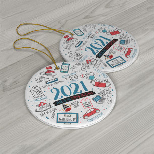 2021 Vaccine Year Commemorative Christmas Ceramic Tree Decoration
