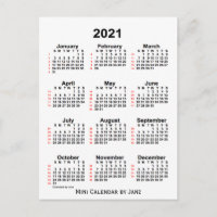 2021 White 52 Week Calendar by Janz