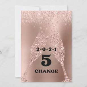 2021 Year of Change New Year Champagne Toast Holiday Card
