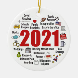 2021Year In Review Pandemic Commemorative Ceramic Tree Decoration