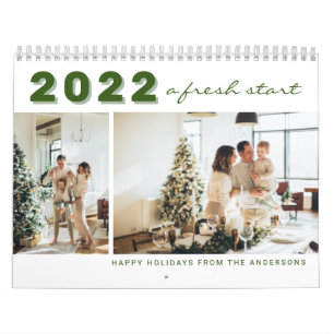 2022 A Fresh Start New Year Modern Family Photo Calendar