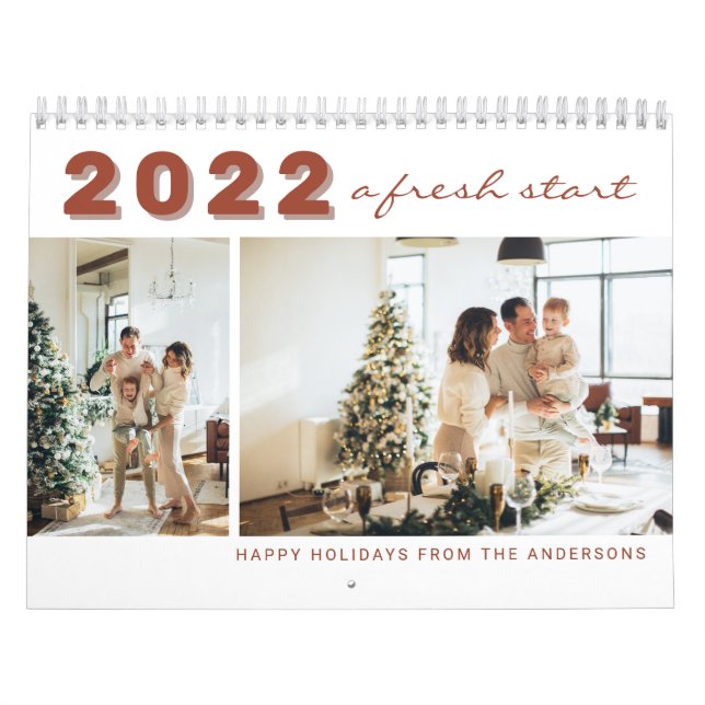 2022 A Fresh Start New Year Modern Simple Photo Calendar (Cover)
