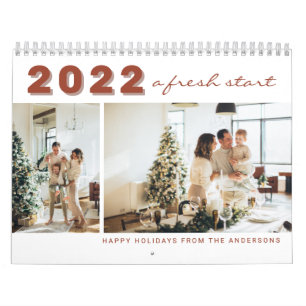 2022 A Fresh Start New Year Modern Simple Photo Calendar