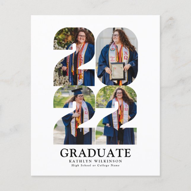 2022 BUDGET Modern Big Script 5 Photo Announcement Flyer (Front)