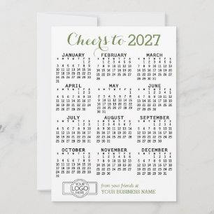 2022 Calendar Black White Business - Holiday Card