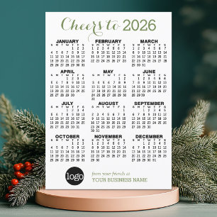 2022 Calendar Black White Business - Holiday Card