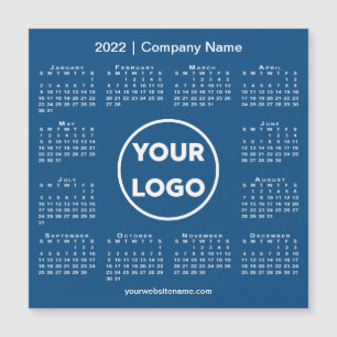 2022 Calendar Company Logo on Blue Magnet