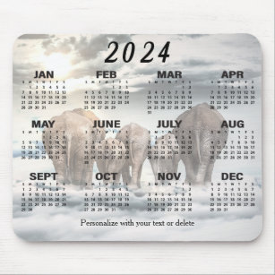 2022 Calendar - Elephant Butt Family  Mouse Pad