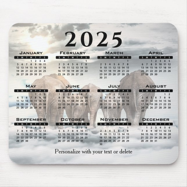 2022 Calendar - Elephant Butt Family  Mouse Pad (Front)