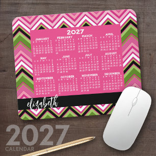 2022 Calendar - huge colourful chevron pattern Mouse Pad
