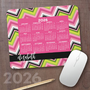 2022 Calendar - huge colourful chevron pattern Mouse Pad