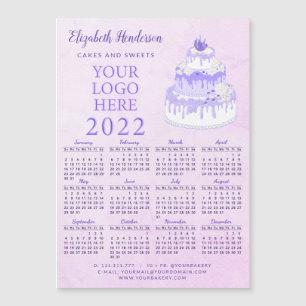 2022 Calendar Magnet Business Bakery Purple Pink