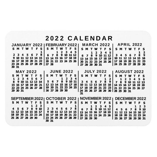 2022 Calendar (See Description for New Version)  Magnet (Horizontal)