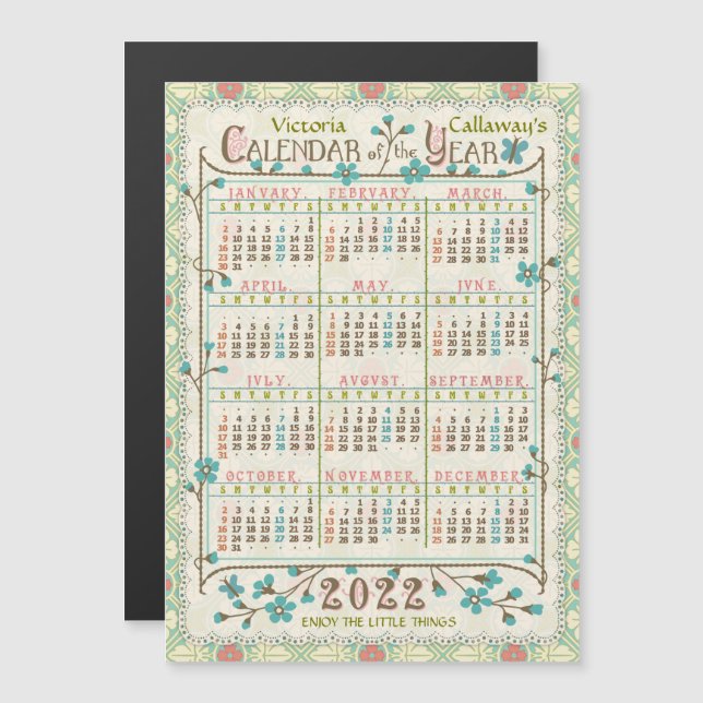 2022 Calendar (See Description for New Version)  Magnetic Invitation (Front/Back)