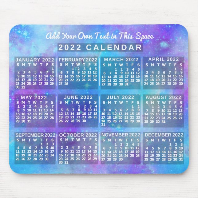 2022 Calendar (See Description for New Version)  Mouse Pad (Front)