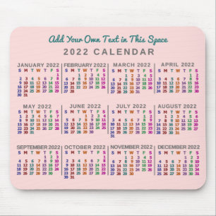2022 Calendar (See Description for New Version)  Mouse Pad