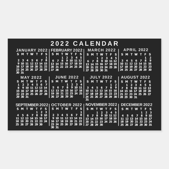 2022 Calendar (See Description for New Version)  Rectangular Sticker (Front)