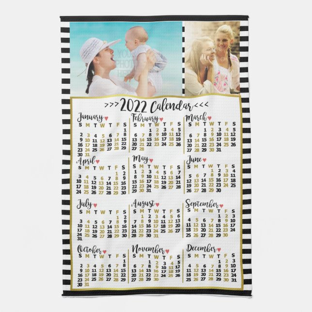 2022 Calendar (See Description for New Version)  Tea Towel (Vertical)