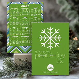 2022 Calendar Wishing Peace Joy Business Christmas Invitation