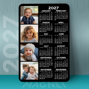 2022 Calendar with 4 Photo Collage - black Magnet