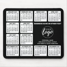 2022 Calendar with logo, Contact Information Black
