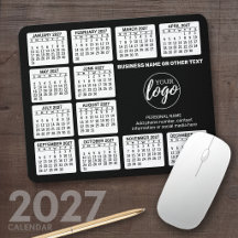 2022 Calendar with logo, Contact Information Black