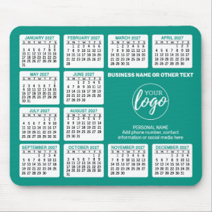 2022 Calendar with logo, Contact Information Blue Mouse Pad