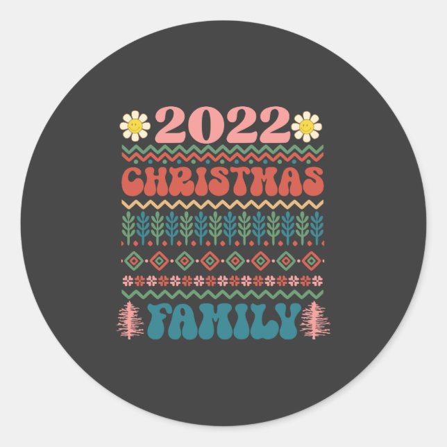 2022 Christmas Family-Merry Christmas-Xmas-Holiday Classic Round Sticker (Front)