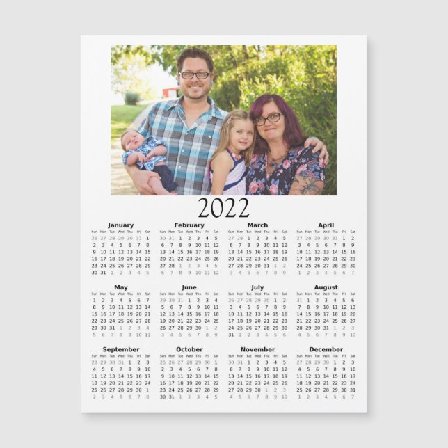 2022 Customised Photo Calendar Mini Magnet (Front)