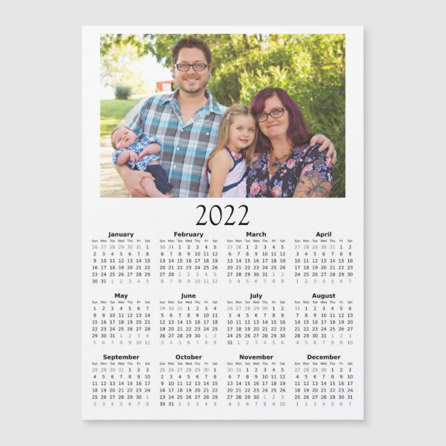 2022 Customised Photo Calendar Mini Magnet (Front)