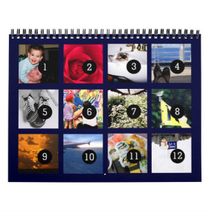 2022 Easy as 1 to 12 Your Own Photo Calendar Blue