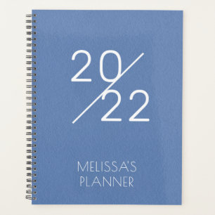 2022 Elegant Blue Personalised Name Planner