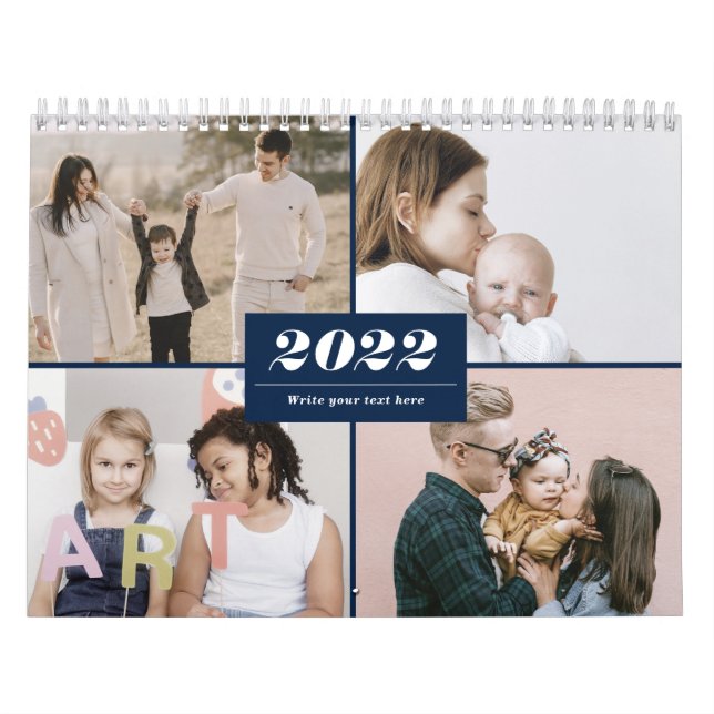 2022 Family Photo Collage Modern Simple Elegant  C Calendar (Cover)
