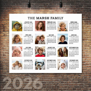 2022 Full Year View Calendar with 12 Photos Poster