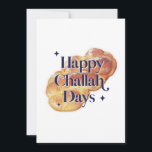 2022 Fun Happy Challah Days Hanukkah Watercolor Holiday Card<br><div class="desc">© Gorjo Designs. Made for you via the Zazzle platform.

// Need help customizing your design? Got other ideas? Feel free to contact me (Zoe) directly via the contact button below.</div>