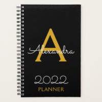 2022 Gold Black Monogram Elegant