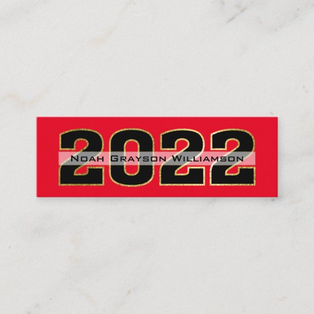 2022 Gold Red Graduation Name Insert (Front)