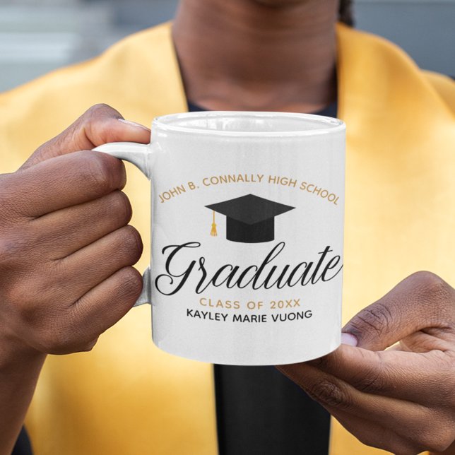 2022 Graduate Chic Class of 2022 Personalised Name Coffee Mug (Creator Uploaded)