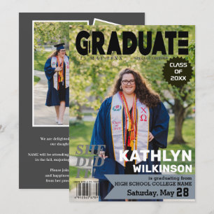 2022 GRADUATE Magazine Cover Style Modern 5 Photo Announcement
