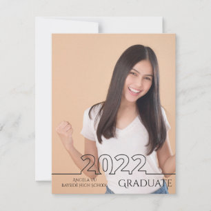 2022 Graduate Trendy Full Photo Modern Graduation Announcement